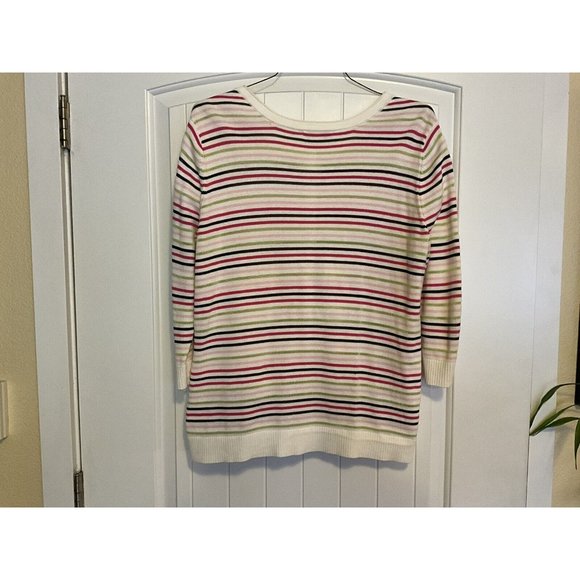 Women's 3/4 Sleeve White Cardigian Sweater, Christopher & Banks, Size XL - Picture 8 of 11